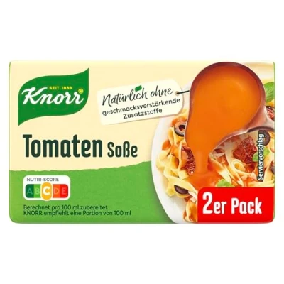Abbildung von Knorr Tomaten Soße mit milder Würze ohne geschmacksverstärkende Zusatzstoffe 18x 2er pack