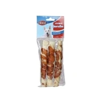 Abbildung von Trixie Denta Fun råhudtyggeruller, kylling, 17 cm, 3 stk/140 g (6 pk/ps)