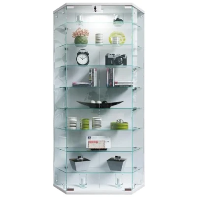 Abbildung von VCM Wandvitrine Hängevitrine Glasvitrine Wand Schaukasten Vitrine Glas Benila XL Weiß