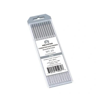 Abbildung von MELTSTAR WC20 Graue Elektrode aus 98% reinem Wolfram und 2% Ceroxid (10 Stück, Ø4.0 x 175 mm) strahlungsfreie professionelle zum WIG Schweißen, Polieren Schleifen