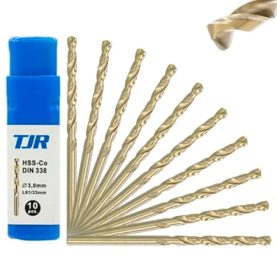 Abbildung von TJR® HSS E M35 Kobalt Spiralbohrer Stufen Selbstzentrierend Metallbohrer DIN 338 Typ N 135 (10 Stück Ø 3mm)