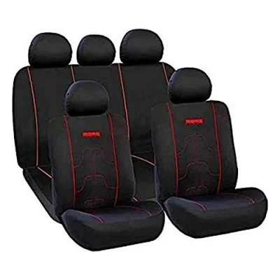 Abbildung von Momo Komplett Set Autositzbezug 11 Pièces Schwarz Und Rot