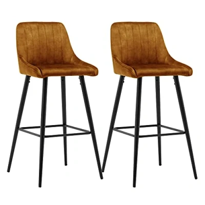 Abbildung von Duhome Barhocker, Barhocker 2ER Set Barstuhl Stoffbezug Samt Vintage Design Hocker Metallbeine