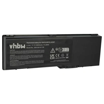 Abbildung von vhbw 1x Akku kompatibel mit Dell Precision M6300, M90 Notebook (6600 mAh, 11,1 V, Li Ion)