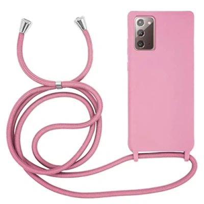 Abbildung von MyGadget Handykette für Samsung Galaxy Note 20 [ Hülle mit verstellbaren Band ] TPU Handyhülle Handyband zum Umhängen Kordel Schnur Case Schutzhülle Rosa
