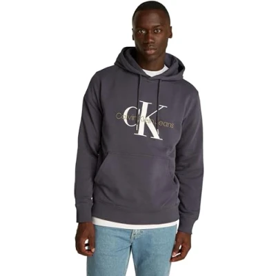 Abbildung von Calvin Klein Jeans Seasonal Monologo Regular Hoodie Sweatshirt, Herren, Größe: Medium, Ebony