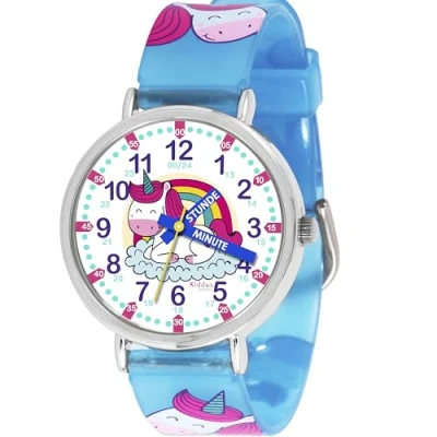 Abbildung von Kiddus TIME Teacher Deutsch Uhr unicorn für Kinder, Größe: One Size,