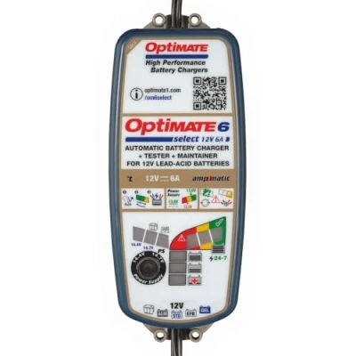 Abbildung von OptiMate 6 Select, TM370, GOLD Serie: 9 stufiges gekapseltes batterieschonendes 12V 6A Lade &amp; Wartungsgerät