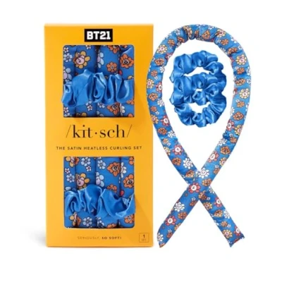 Abbildung von BT21 x Kitsch Satin Heatless Lockenwickler zum Einschlafen, Curls, Curling Rod Stirnband, Keine Hitze Weiche Lockenwickler, für über Nacht