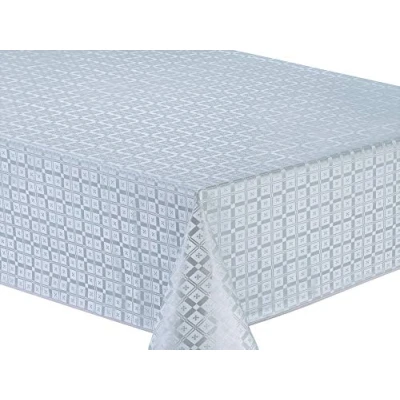 Abbildung von Home Direct Wachstuch Tischdecke Abwaschbar Eckig geprägt 140 x 180 cm Hellgrau Grün
