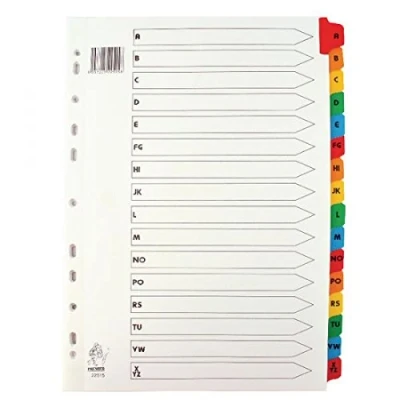 Abbildung von Rexel 75677 Ordnerregister Mylar (Zahlenregister A Z für A4)