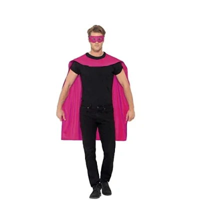 Abbildung von Smiffys Umhang, Rosa, mit Augenmaske