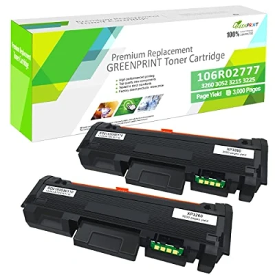 Abbildung von GREENPRINT Compatibe Toner Patronen 2 Schwarze 3260 3215 3225 3052 hohe Kapazität 3000 Seiten 106R02777 für Xerox Phaser 3260di 3260dni, WorkCentre 3215ni 3225dni