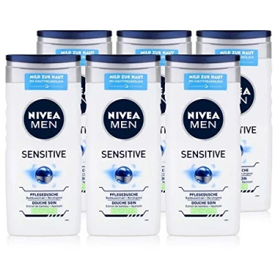 Abbildung von NIVE MEN Duschgel im 6er Pack (6 x 250 ml), beruhigende Pflegedusche mit Bambusextrakt, feuchtigkeitsspendendes für empfindliche Haut