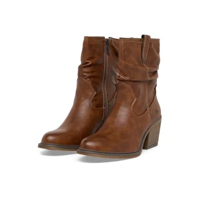 Abbildung von Mustang Cowboy/Bikerstiefelette, Damen, Größe: 39, Cognac Schuhe