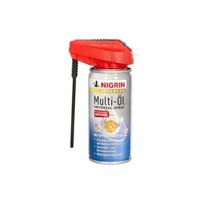 Abbildung von NIGRIN Advanced Multi Öl, Multifunktionsöl, herausragende Schmierwirkung und Kriecheigenschaft, Verschleiß Korrosionsschutz, reinigt Kuststoff Metall, 100 ml