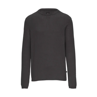 Abbildung von QS MIT Struktur Strickpullover, Herren, Größe: Small, Dunkelgrau