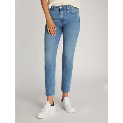 Abbildung von Tommy Hilfiger Slim fit Jeans Cigarette High Waist mit Logo Badge, in blauer Waschung