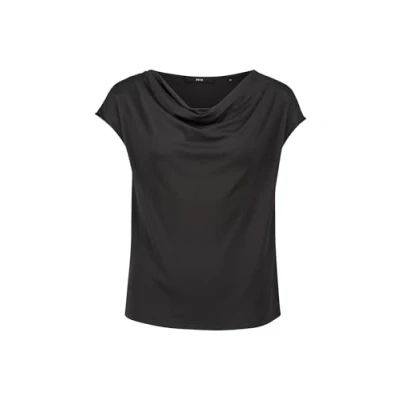 Abbildung von zero MIT Wasserfallausschnitt Tshirt basic, Damen, Größe: 38, Black beauty