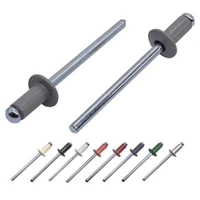 Abbildung von Marcopol (500 Stück) Lackierte Blindnieten 4,0 x 8 mm, Kuppelkopf, DIN 7337, Aluminiumniete und Stahldorn, Popnieten (500, Staubgrau RAL 7037)