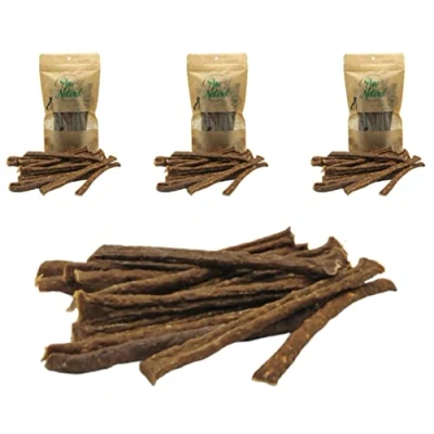 Abbildung von Paw Natural Hunde Leckerlis (3x150g) Hirsch Sticks 100% Gluten &amp; getreidefrei aus frischem Fleisch gesunder Tiere (450g)