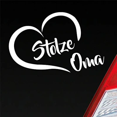 Abbildung von Hellweg Druckerei Stolze Oma Liebe Herz Großmutter Enkel Auto Aufkleber Sticker Heckscheibenaufkleber