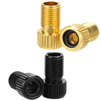 Abbildung von 4er Fahrradventil Adapter aus Messing und Aluminiumlegierung, XCOZU Presta nach Schrader Ventiladapter Fahrrad Autoventil mit Dichtring, für Standard luftpumpen Luftkompressor