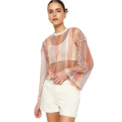 Abbildung von Trendyol Damen, Normale Passform, Rundhalsausschnitt, Strickwaren Pullover, Rock, S