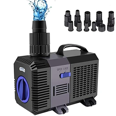 Abbildung von YAOBLUESEA Eco Teichpumpe Filterpumpe, Gartenteichpumpen Wasserpumpe Koiteich Bachlaufpumpe 3000L/H 10W, Stille Aquarienpumpe Tauchpumpe, Amphibienpumpe für Teiche Gartenbewässerung