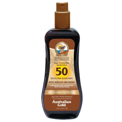 Abbildung von Australian Gold Spray Gel Sunscreen Instant Bronzer SPF 50