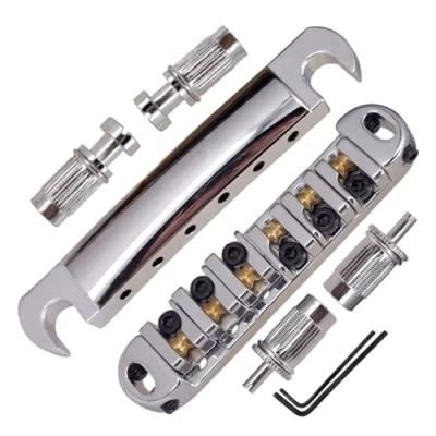 Abbildung von ABR 1 Tune o matic Steg Saitenhalter Stop Roller Sattel Bar Für Les Paul Gitarrenteile (Chrom)