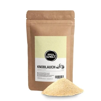 Abbildung von Spicy Welt Knoblauch Granuliert (250g) Knoblauchgranulat Für Rubs &amp; Marinaden, Soßen Suppen Aromatisch, Kräftig Vielseitig 100% Naturrein, Ohne Zusätze