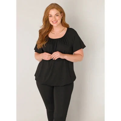 Abbildung von Base Level Curvy Ballonshirt &quot;Yoni&quot;, Elastischer Saum