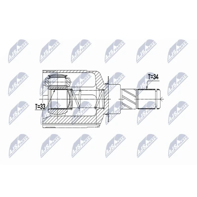 Abbildung von NTY NPW RE 062 Gelenksatz Vorderachse links RENAULT: Kangoo II Express, Clio 4 Schrägheck, / Grand