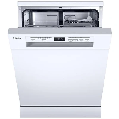 Abbildung von Midea SF 5.60NW14C Geschirrspüler 60cm Freistehend &amp; Unterbaufähig, 14 MGD,Hygienepflege+, Zonenwäsche, 7 Programme, Spülmaschine 60 cm mit WIFI, Startverzögerung, Automatische Türöffnung,44 dB
