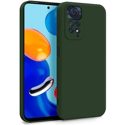 Abbildung von MyGadget Hülle für Xiaomi Redmi Note 11 11s Zweilagige Handyhülle mit Kameraschutz Cover Innenfutter &amp; Silikon außen Olive Grün