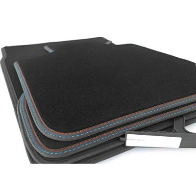 Abbildung von kh Teile Fußmatten 3er G20 G21 M Edition Velours Tuning Automatten Premium Passgenau 4 teilig Doppelnaht Rot Blau