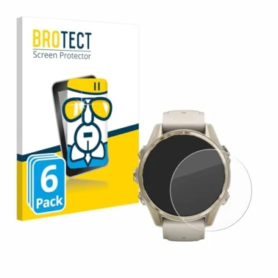 Abbildung von BROTECT Schutzglas für Garmin Fenix 8 (43 mm) (6 Stück) Schutzfolie Panzer Folie Glas [Extrem Kratzfest 9H, Anti Fingerprint, Ultra Transparent]