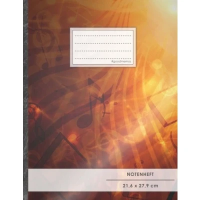 Abbildung von Notenheft: DIN A4 48 Seiten, 24 Blatt, 12 Systeme, „Flashlight“ Original #GoodMemos Schulheft Mit Inhaltsverzeichnis und Seitenzahlen, Noten Lineatur 14