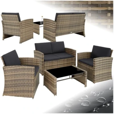 Abbildung von tectake Loungeset Lucca, (Set, 5 tlg), Gartenmöbel Sets