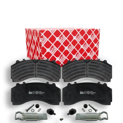 Abbildung von FEBI BILSTEIN 16997 Bremsbelagsatz Vorderachse, Hinterachse für Verschleißwarnanzeiger vorbereitet mit Anbaumaterial MERCEDES BENZ: ACTROS MP4, AROCS