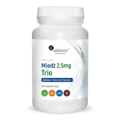 Abbildung von Kupfer Trio Citrat Gluconat Sulfat 2,5 mg 100 Tabletten Aliness