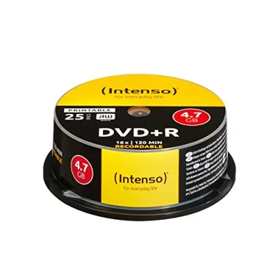 Abbildung von Intenso DVD+R 4,7 GB 16x DVD Rohlinge bedruckbar kratzfest 25er Spindel