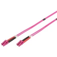 Abbildung von DIGITUS DK 2533 03 4 Glasfaserkabel OM4 3 m LC zu Duplex LWL Kabel 1/10/40/100 Gbit/s MM Multimode Glasfaser LAN Fasertyp: 50/125 µ Violett (Violet)
