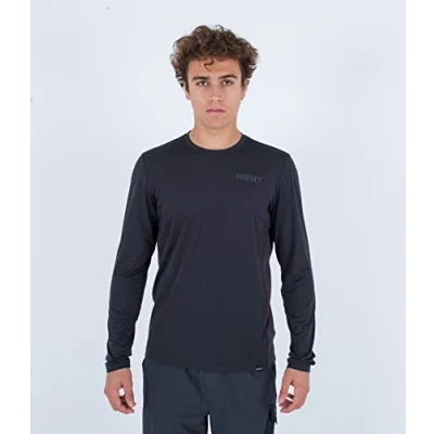 Abbildung von Hurley Herren Dri Easton UPF L/S Top ausschlagschutzhemd, Heather Black, S