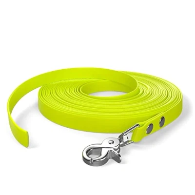 Abbildung von 10m Schleppleine, Hundeleine, 1 Karabiner, Neon Gelb, sehr stabil, schmutz und wasserabweisend