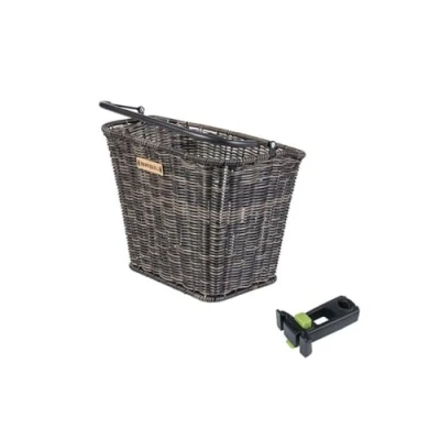 Abbildung von Fahrradkorb Für Vorne Basil Bremen Rattan Look Mit KF Vorbauhalter 27 X 35 29 Cm Brown