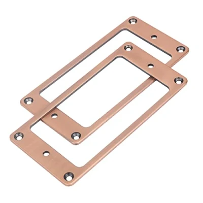 Abbildung von Humbucker Tonabnehmer, flach, Metall, Befestigungsring, Steg und Hals, Abdeckrahmen, Ersatz für LP SG Gitarre, E Rot, Kupfer, 2 Stück