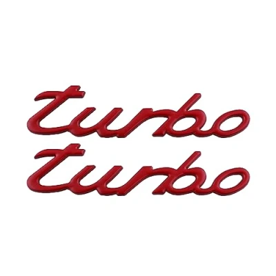 Abbildung von Turbo Emblem Auto Badge Universal Styling Aufkleber Logo (Rot)