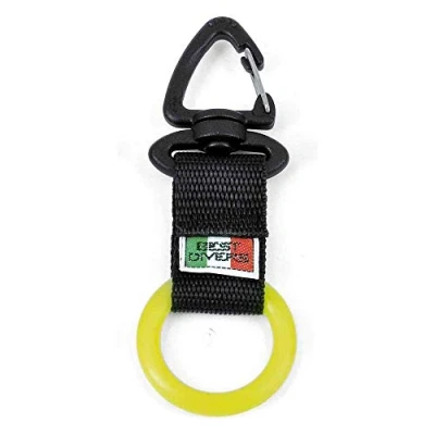 Abbildung von Best divers Clip Ring Silikon Yellow, Band Schwarz, Unisex Erwachsene, Gelb,